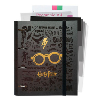Harry Potter - A4 Karteikarte (4 Ringe, Gummiband)