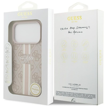 Guess 4G Printed Stripes MagSafe - Hülle iPhone 17 Pro (rosa)