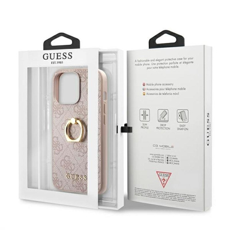 Guess 4G Ring Case - Coque pour iPhone 13 Pro (rose)