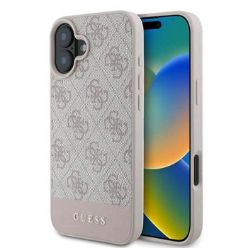 Guess 4G Bottom Stripe - pouzdro pro iPhone 16 Plus (růžové)