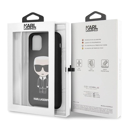 Karl Lagerfeld Fullbody Silicone Iconic - Etui iPhone 11 (Black)