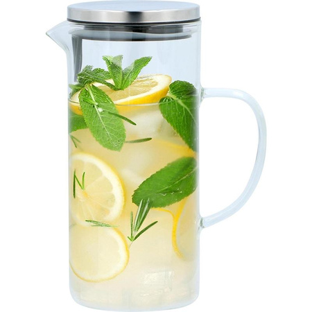 GLASBEHÄLTER MIT DECKEL für Wasser 1,3 l, mit Filter, für Tee, Alpina