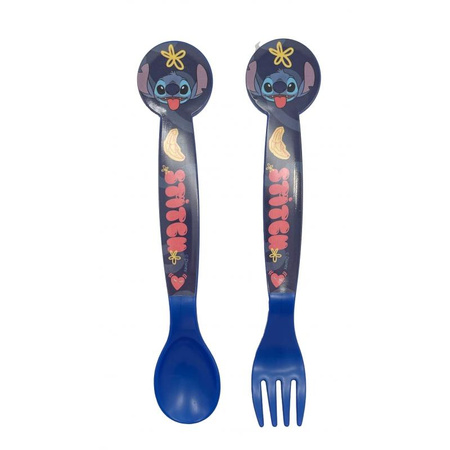 Disney Stitch - Palms collection couverts en plastique (cuillère et fourchette)