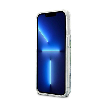 Guess Liquid Glitter Flower - iPhone 13 Pro Max Case (blue/green)