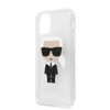 Karl Lagerfeld Iconic Karl - pouzdro pro iPhone 11 Pro (stříbrné třpytivé)
