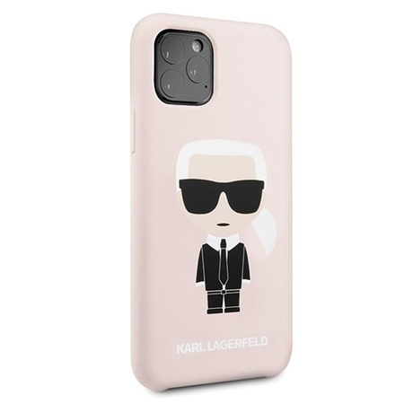 Karl Lagerfeld Fullbody Silicone Iconic - pouzdro pro iPhone 11 Pro (růžové)