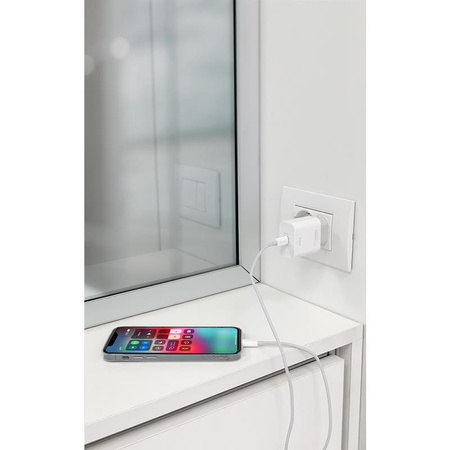 PURO Mini Fast Travel Charger - Szybka ładowarka sieciowa USB-C Power Delivery 20W (biały)