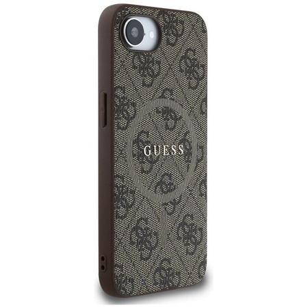 Guess 4G Ring Classic Logo MagSafe - tok iPhone 16e készülékhez (barna)