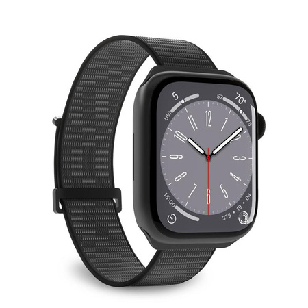 PURO Nylon Sport - Bracelet pour Apple Watch 44/45/46/49 mm (Noir)