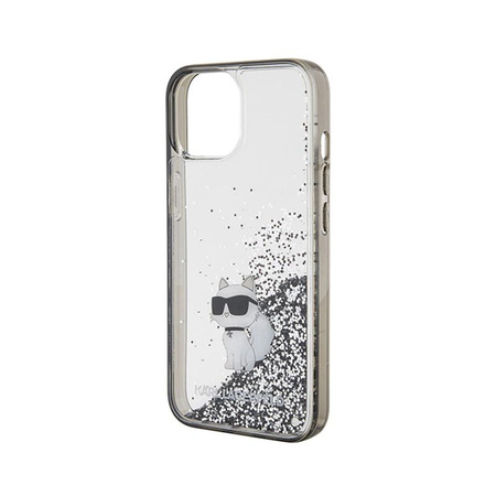 Karl Lagerfeld Liquid Glitter Choupette - Coque pour iPhone 15 (Transparent)
