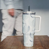 Quokka Stream - 1200 ml stainless steel thermal mug with straw (Cotton)