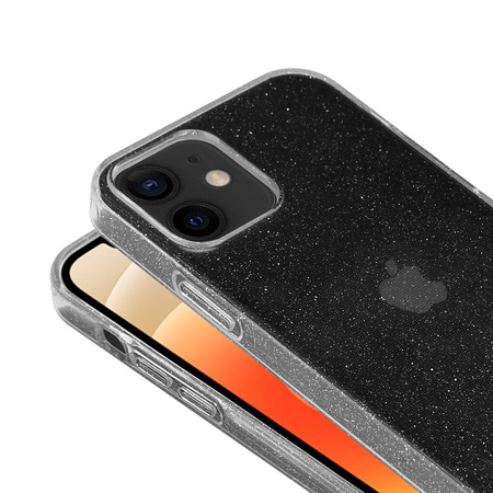 Crong Glitter Case - iPhone 12 Mini Case (Transparent/Silver)
