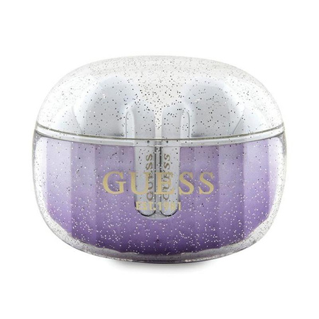 Guess Glitter Gradient - TWS Bluetooth headphones + charging case (purple)