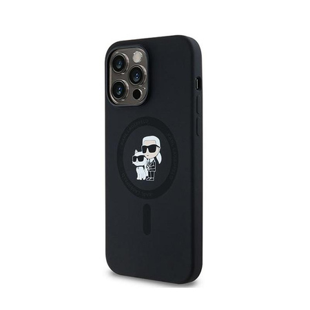 Karl Lagerfeld Silikon Karl & Choupette MagSafe - iPhone 14 Pro Tasche (schwarz)