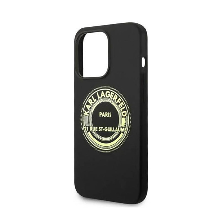 Karl Lagerfeld Silicone RSG - Coque iPhone 14 Pro Max (noir)