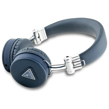 Guess Grained Classic Round Shape - Wireless Over-Ear Bluetooth ENC Headphones (Blue)