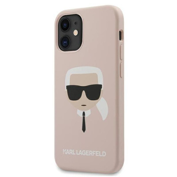 Karl Lagerfeld szilikon ikonikus Karl`s Head - iPhone 12 mini tok (rózsaszín)