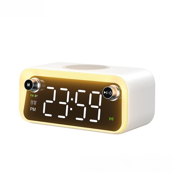 WEKOME Beluga D6 Dream - Multifunktionaler kabelloser Lautsprecher / FM-Radio mit induktivem Laden 15W MagSafe (Weiß)