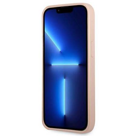 Guess Saffiano Double Card Triangle - Cover for iPhone 13 Pro (Pink)