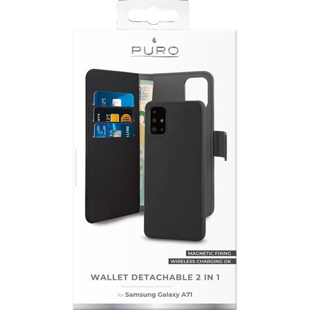 PURO Wallet Detachable - 2-in-1 Case Samsung Galaxy A71 (noir)