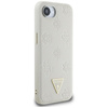 Guess Grained Hot Stamp Peony Triangle Logo MagSafe - pouzdro pro iPhone 16e (béžové)