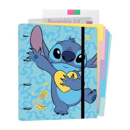 Disney Stitch - pořadač A4 se sběratelskými listy Tropical (4 kroužky, gumička)