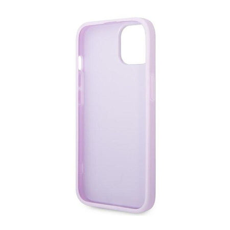Guess Saffiano Metal Logo Stripes - Coque iPhone 14 Plus (lilas)