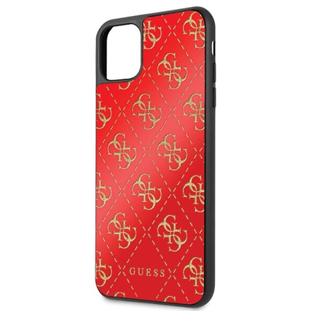 Guess 4G Double Layer Glitter Case - Etui iPhone 11 Pro Max (Red)