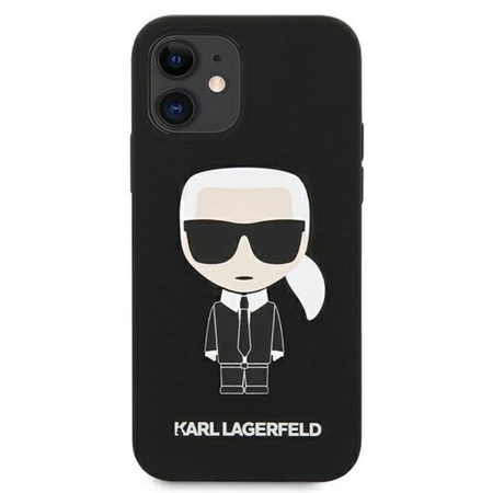 Karl Lagerfeld Fullbody Silicone Iconic - pouzdro pro iPhone 12 Mini (černé)