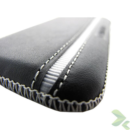 Valenta Pocket Stripe - Leather slip case (black)