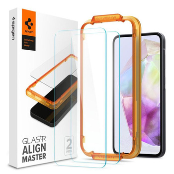 Spigen Alm Glas.TR 2er-Pack - Gehärtetes Glas für Samsung Galaxy A35 5G (Transparent)