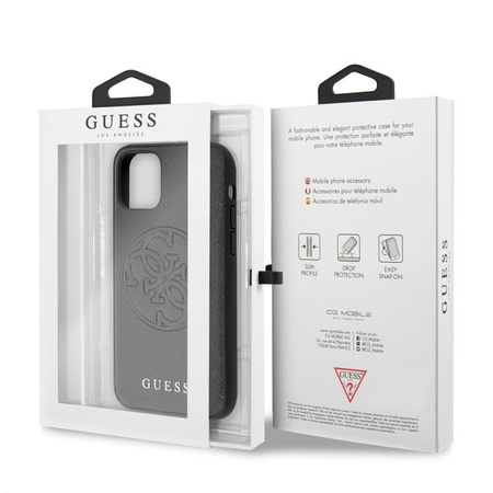 Guess Saffiano 4G Circle Logo - Etui iPhone 11 (czarny)