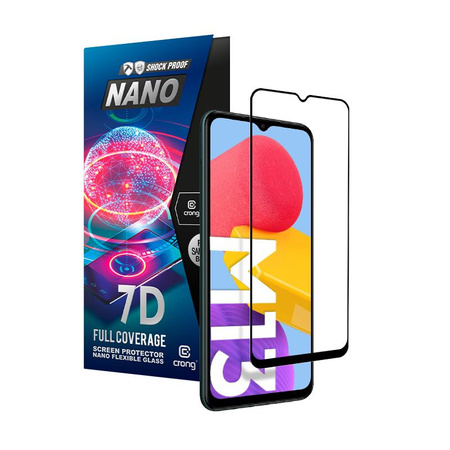 Crong 7D Nano Flexible Glass - Non-breakable 9H hybrid glass for the entire screen of the Samsung Galaxy M13