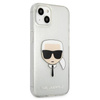 Karl Lagerfeld Karl's Head Glitter - iPhone 13 mini case (silver)