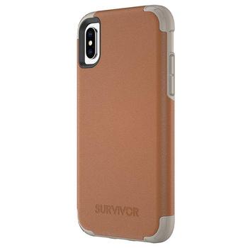 Griffin Survivor Prime Leather - Coque blindée pour iPhone X (marron)