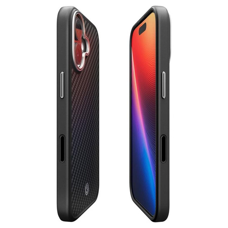 Spigen Enzo Aramid T Mag MagSafe - Pouzdro pro iPhone 17 (Black/Silver)