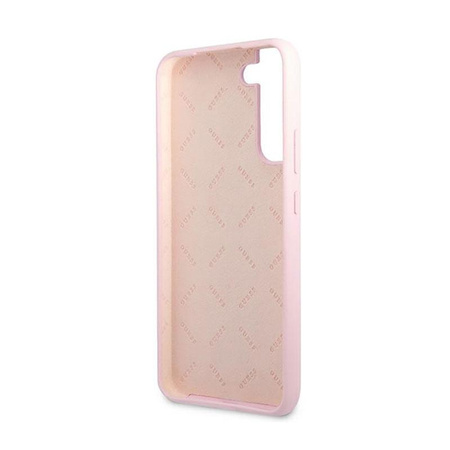 Guess Silicone Script Metal Logo - Pouzdro pro Samsung Galaxy S22+ (rose)