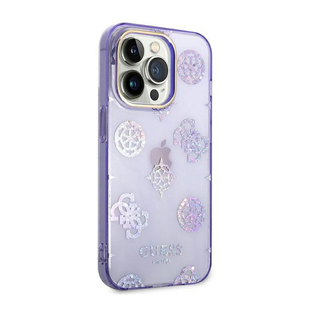 Guess Peony Glitter Case - iPhone 14 Pro Case (Lilac)