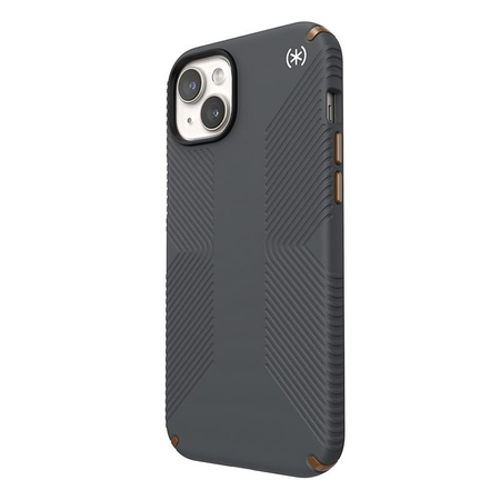Speck Presidio2 Grip Magsafe - Tasche iPhone 15 Plus / iPhone 14 Plus (Holzkohle Grau / Cool Bronze / Weiß)