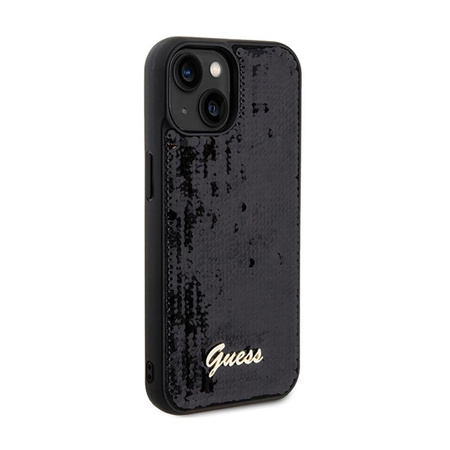 Guess Paillettenschrift Metall - iPhone 14 Tasche (schwarz)