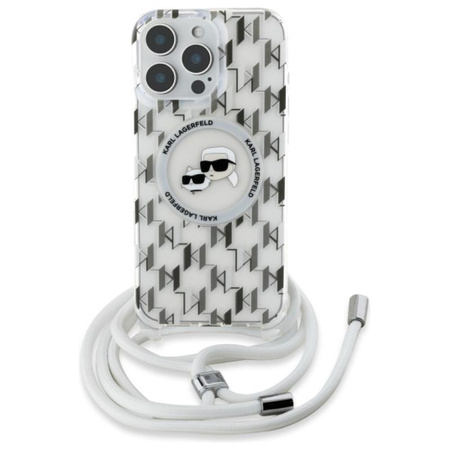 Karl Lagerfeld IML Crossbody Monogram Karl & Choupette Head MagSafe - iPhone 16 Pro Case (Transparent)