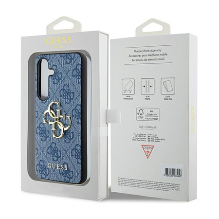 Guess 4G Großes Metall-Logo - Samsung Galaxy S24+ Tasche (blau)