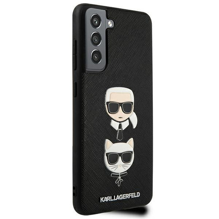 Karl Lagerfeld Saffiano Karl & Choupette Heads - Samsung Galaxy S21 FE Case (black)