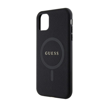 Guess Saffiano MagSafe - pouzdro pro iPhone 11 (černé)