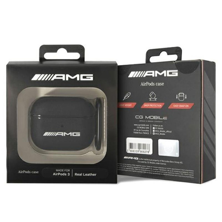 AMG Leather Big Logo - pouzdro pro AirPods 3 (černé)