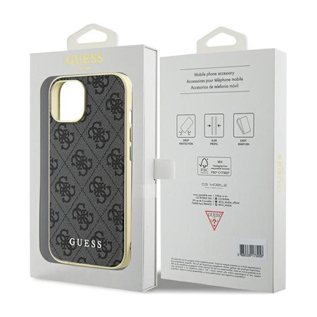 Guess 4G Charms Kollektion - iPhone 15 Tasche (grau)