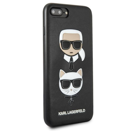 Karl Lagerfeld Embossed Case Karl & Choupette - pouzdro pro iPhone 8 Plus / 7 Plus (černé)