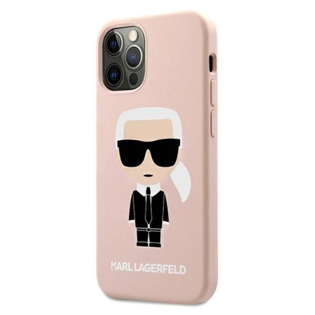 Karl Lagerfeld Fullbody szilikon ikonikus - iPhone 12 / 12 Pro tok (világos rózsaszín)