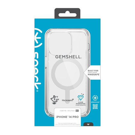 Speck Gemshell + MagSafe - Case for iPhone 14 Pro with half MICROBAN (Clear)
