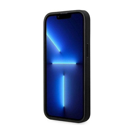 BMW Leather Hot Stamp Tricolor MagSafe - pouzdro pro iPhone 14 Pro (černé)